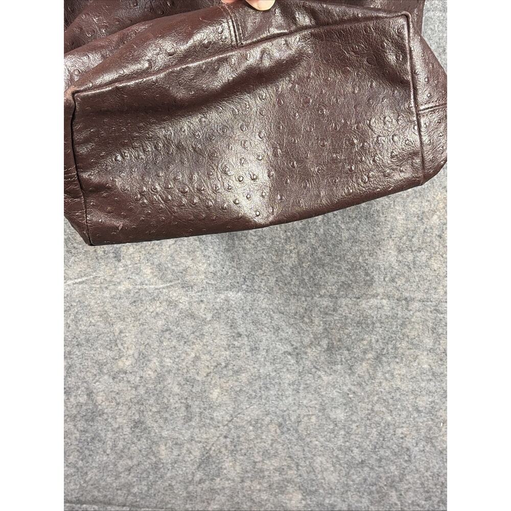 Diane von Furstenberg Addison Burgundy Ostrich Embroidered Leather Tote - Picture 5 of 13